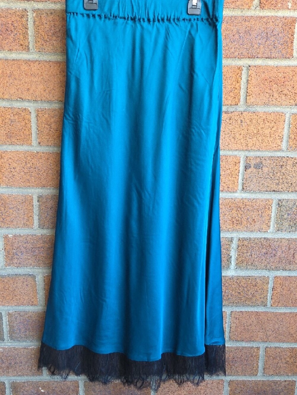 The Kooples Teal Maxi Skirt with Lace Hem - Picture 5 of 9